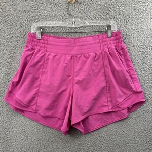 Lululemon Hotty Hot High Rise Lined Shorts 4" Pow Pink Athletic Running Women 12